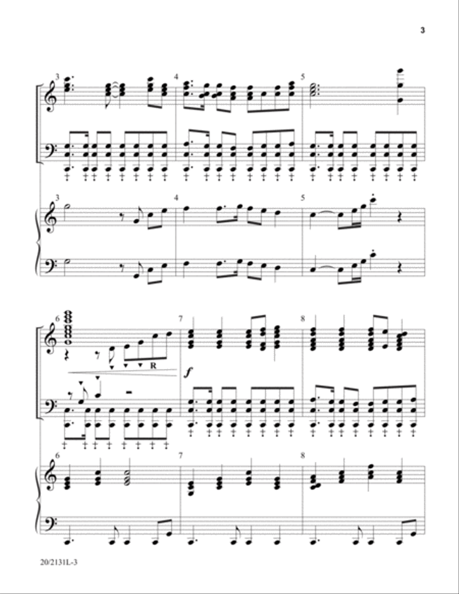 On Jordan's Stormy Banks I Stand - Keyboard and Handbell Score Handbell Choir scores gallery preview page 3