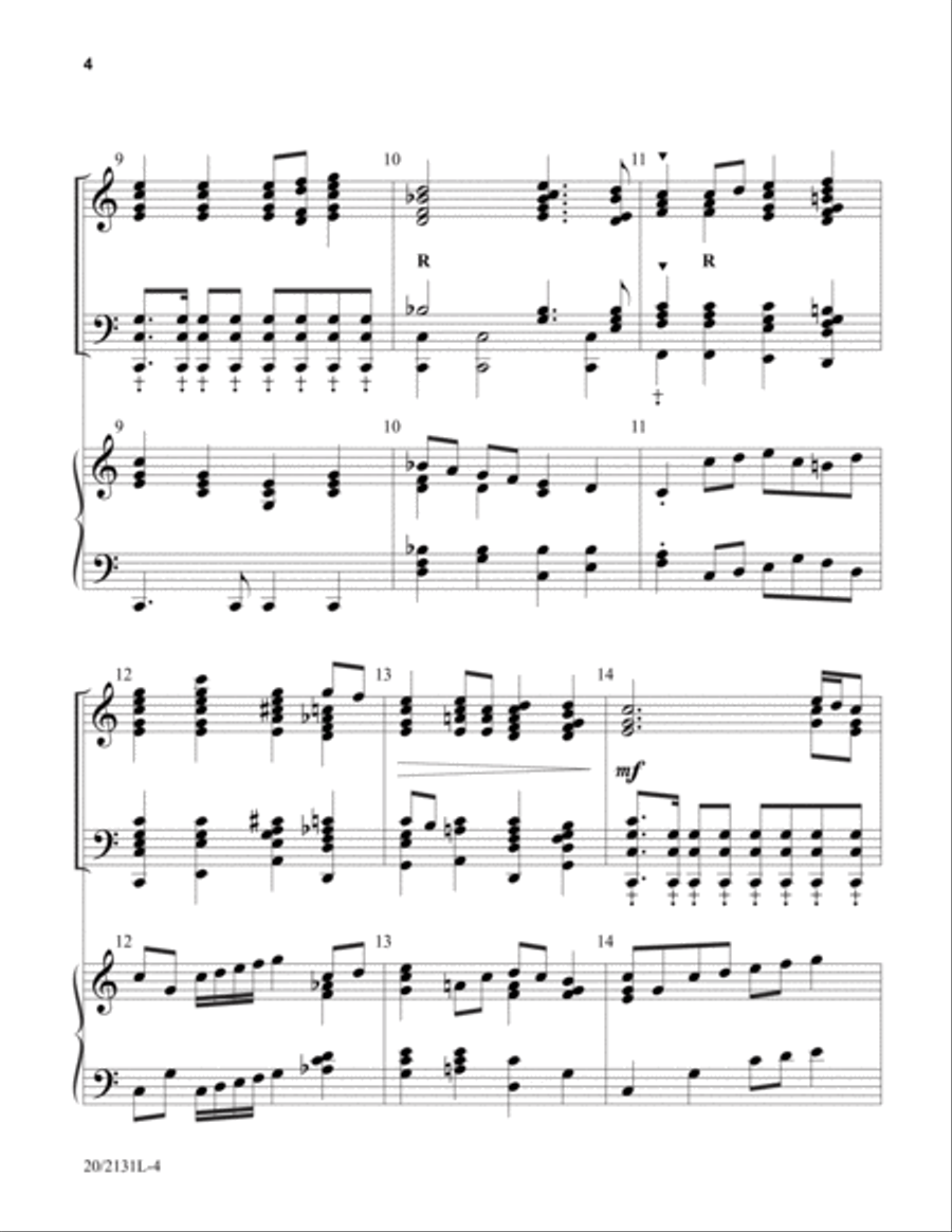 On Jordan's Stormy Banks I Stand - Keyboard and Handbell Score Handbell Choir scores gallery preview page 4