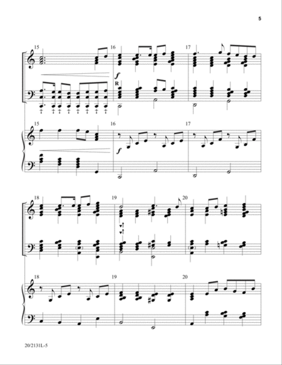 On Jordan's Stormy Banks I Stand - Keyboard and Handbell Score Handbell Choir scores gallery preview page 5