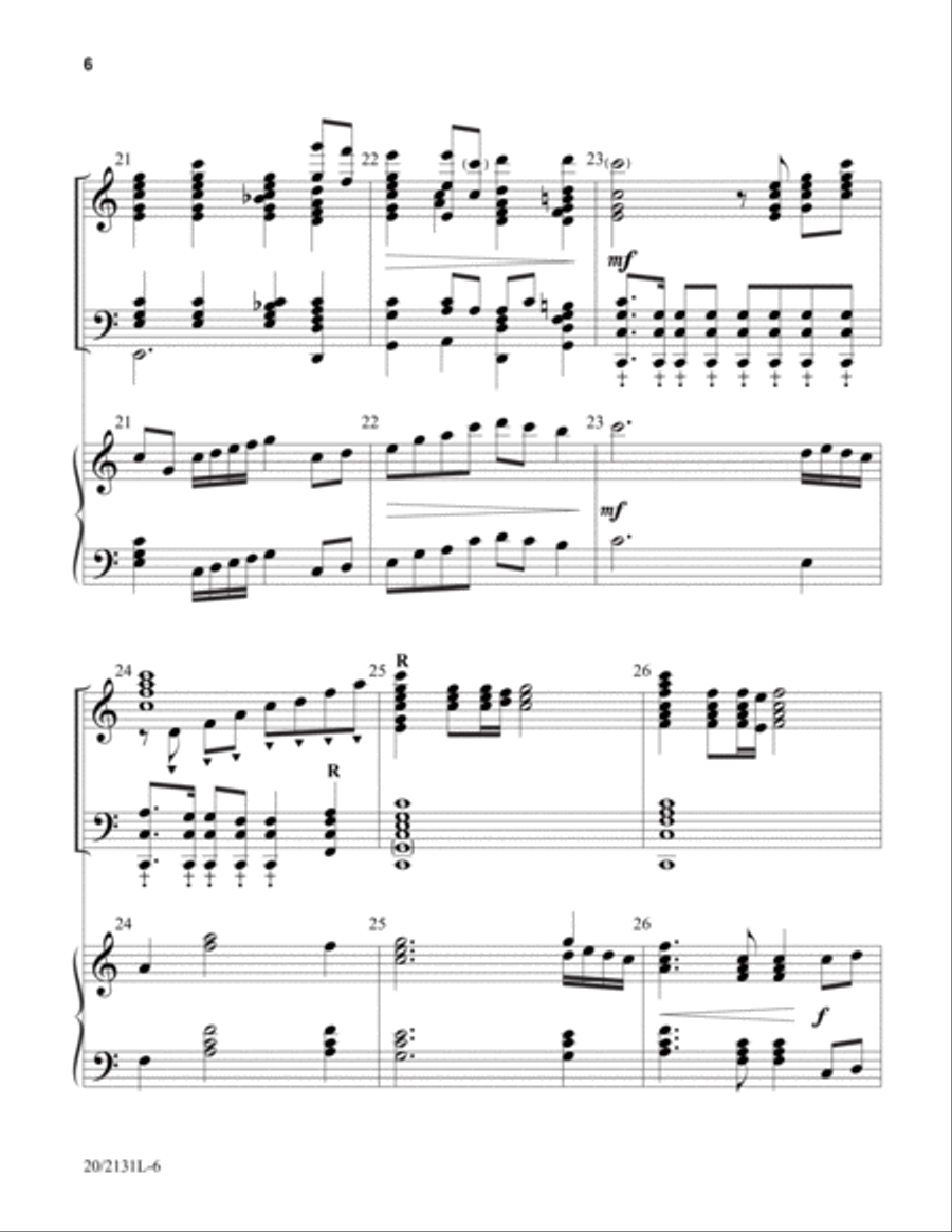 On Jordan's Stormy Banks I Stand - Keyboard and Handbell Score Handbell Choir scores gallery preview page 6