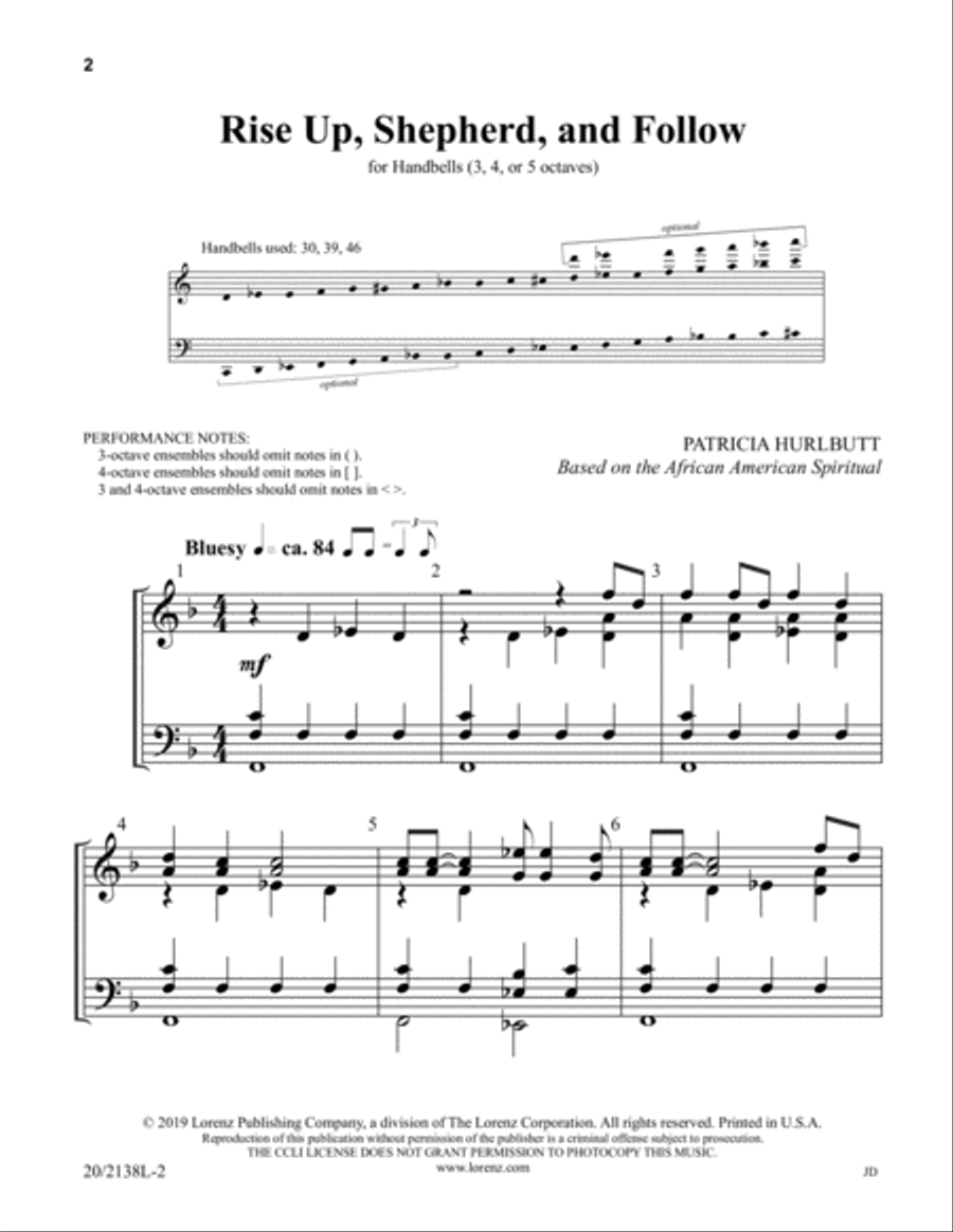 Rise Up, Shepherd, and Follow 5-Octaves scores gallery preview page 2