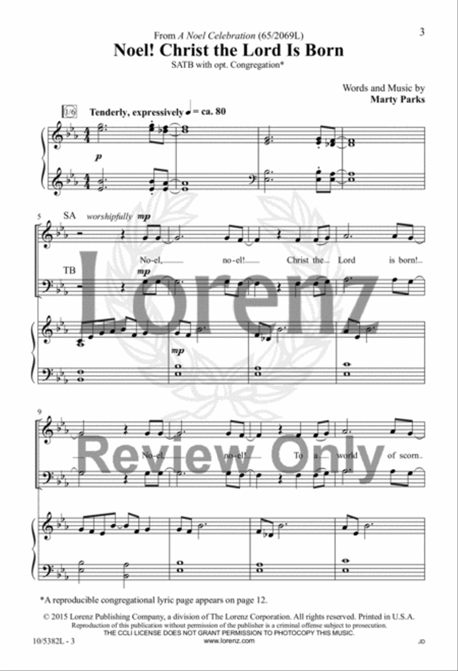 Noel! Christ the Lord Is Born 4-Part scores gallery preview page 2