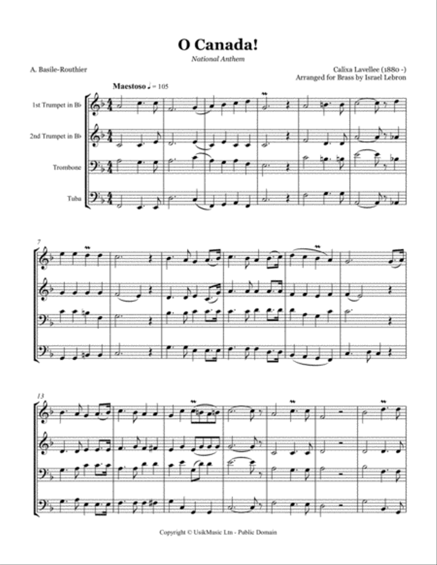 O Canada - Canada's National Anthem Jazz Ensemble scores gallery preview page 2