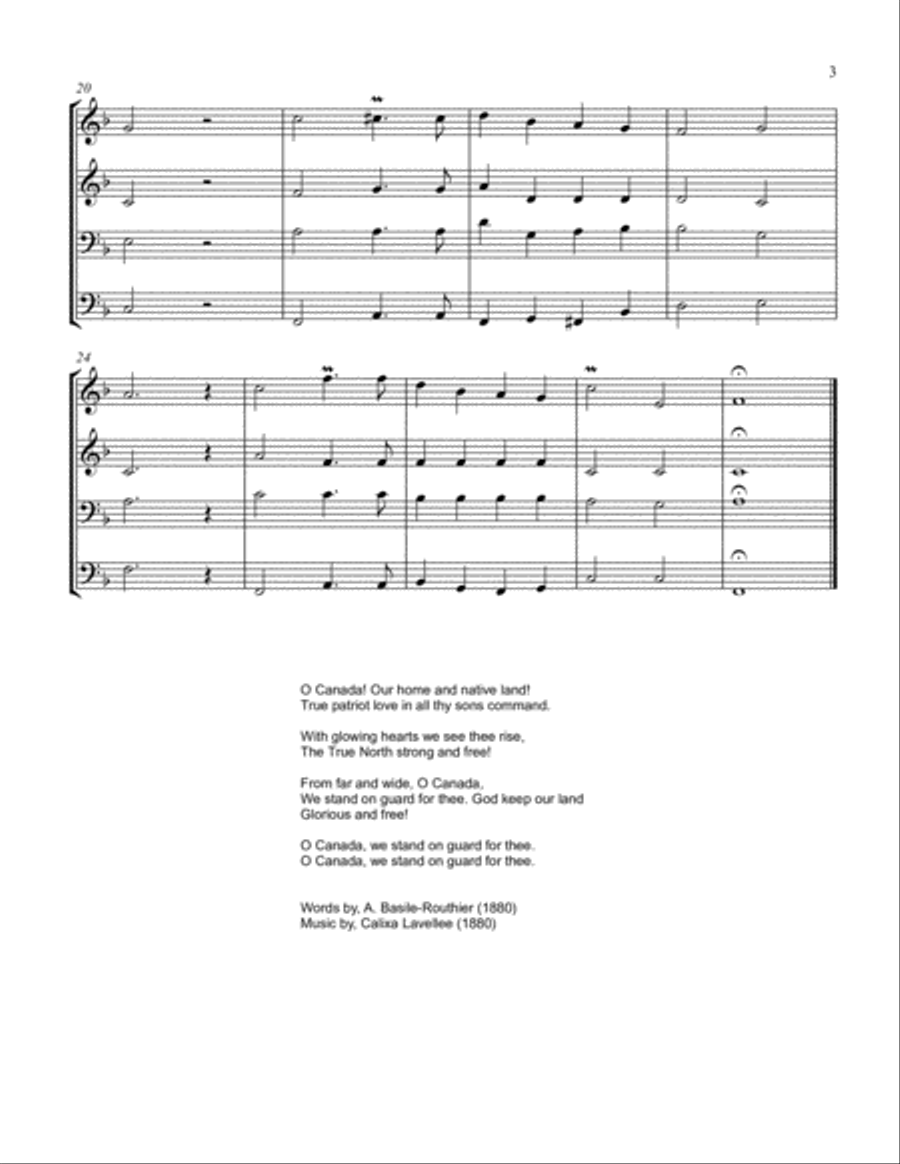 O Canada - Canada's National Anthem Jazz Ensemble scores gallery preview page 3