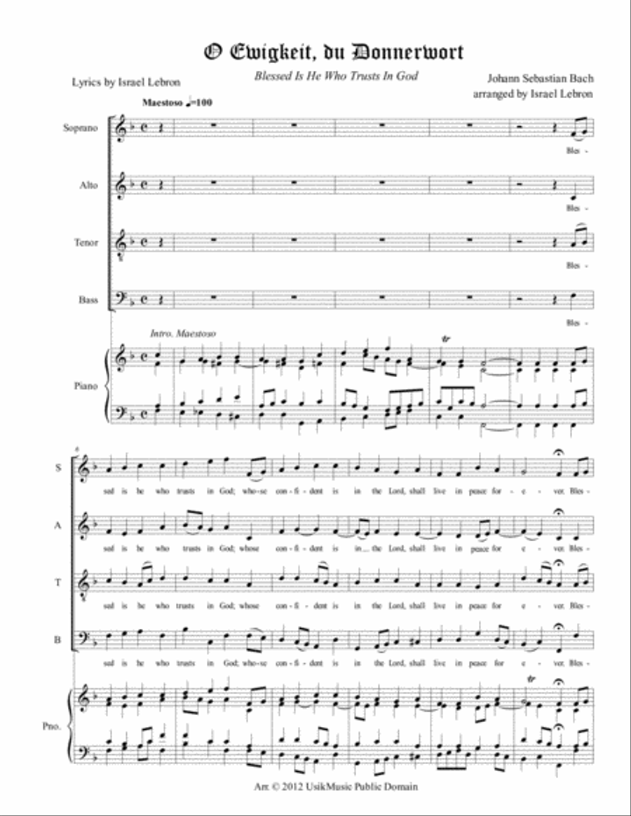Blessed Is He Who Trusts In God (lyrics by Lebron) Choir scores gallery preview page 2
