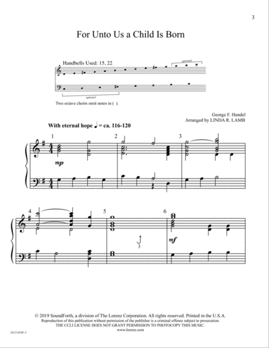 For Unto Us a Child Is Born (Digital Download) 3-Octaves scores gallery preview page 3