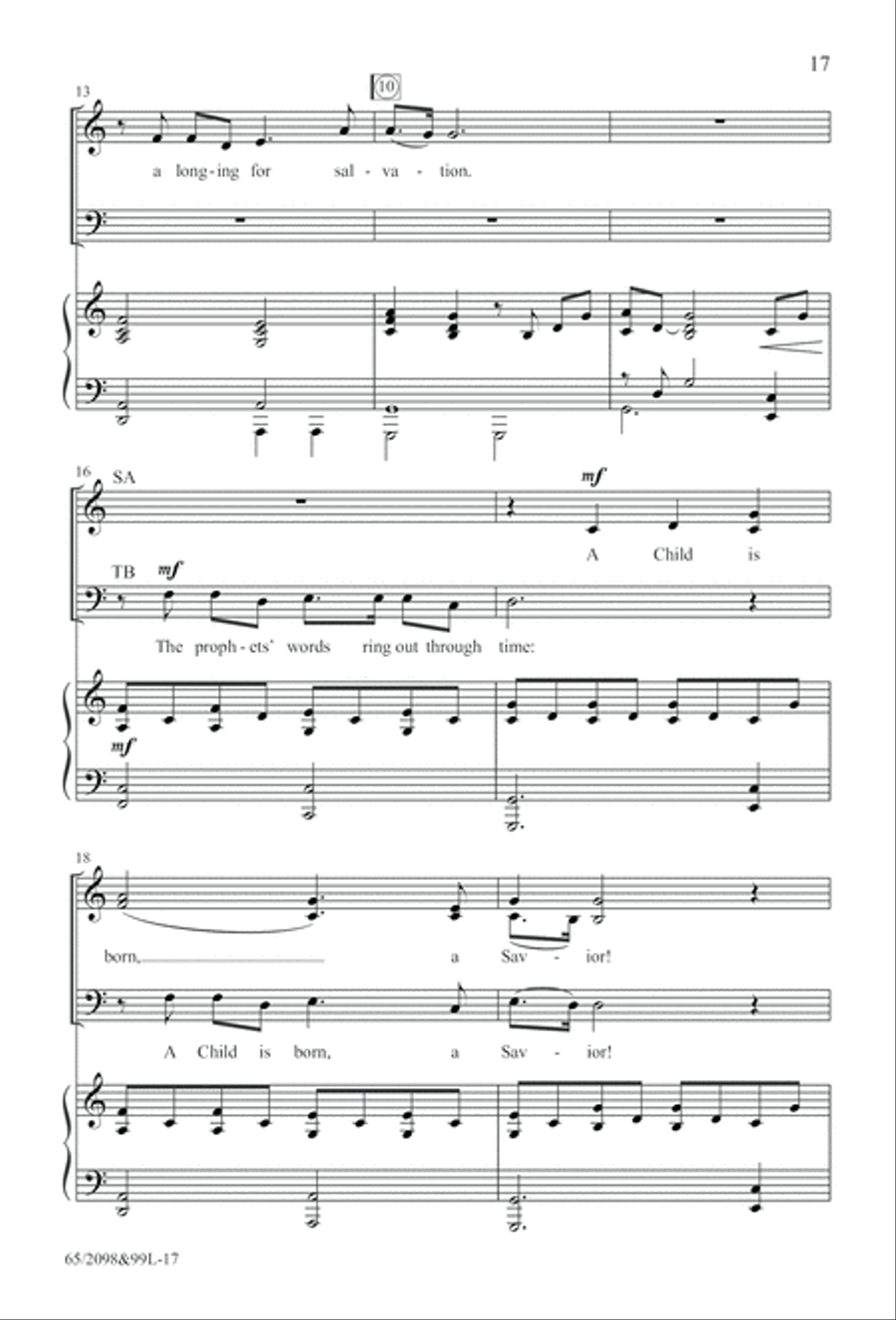 A Child, A King (Digital Download) 4-Part scores gallery preview page 17