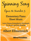 Spinning Song Elementary Piano Sheet Music