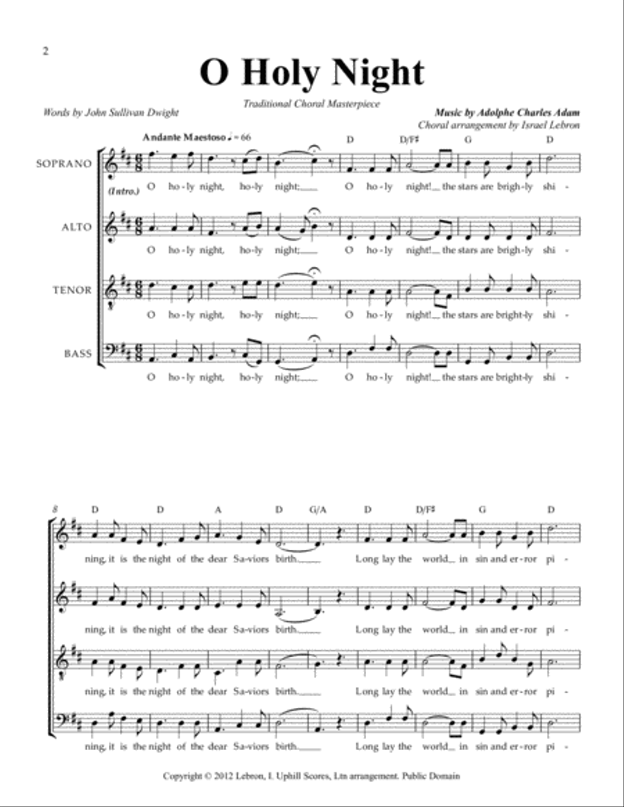 O Holy Night Choir scores gallery preview page 2