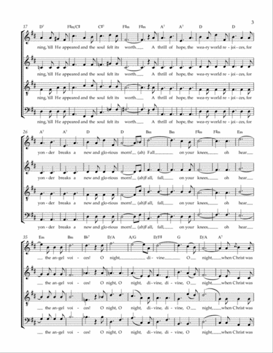 O Holy Night Choir scores gallery preview page 3
