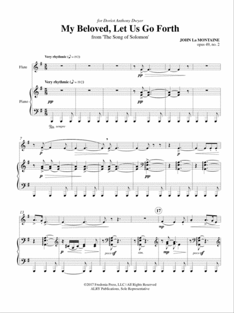 My Beloved, Let Us Go Forth from The Song of Solomon for Flute and Piano Flute Solo scores gallery preview page 2