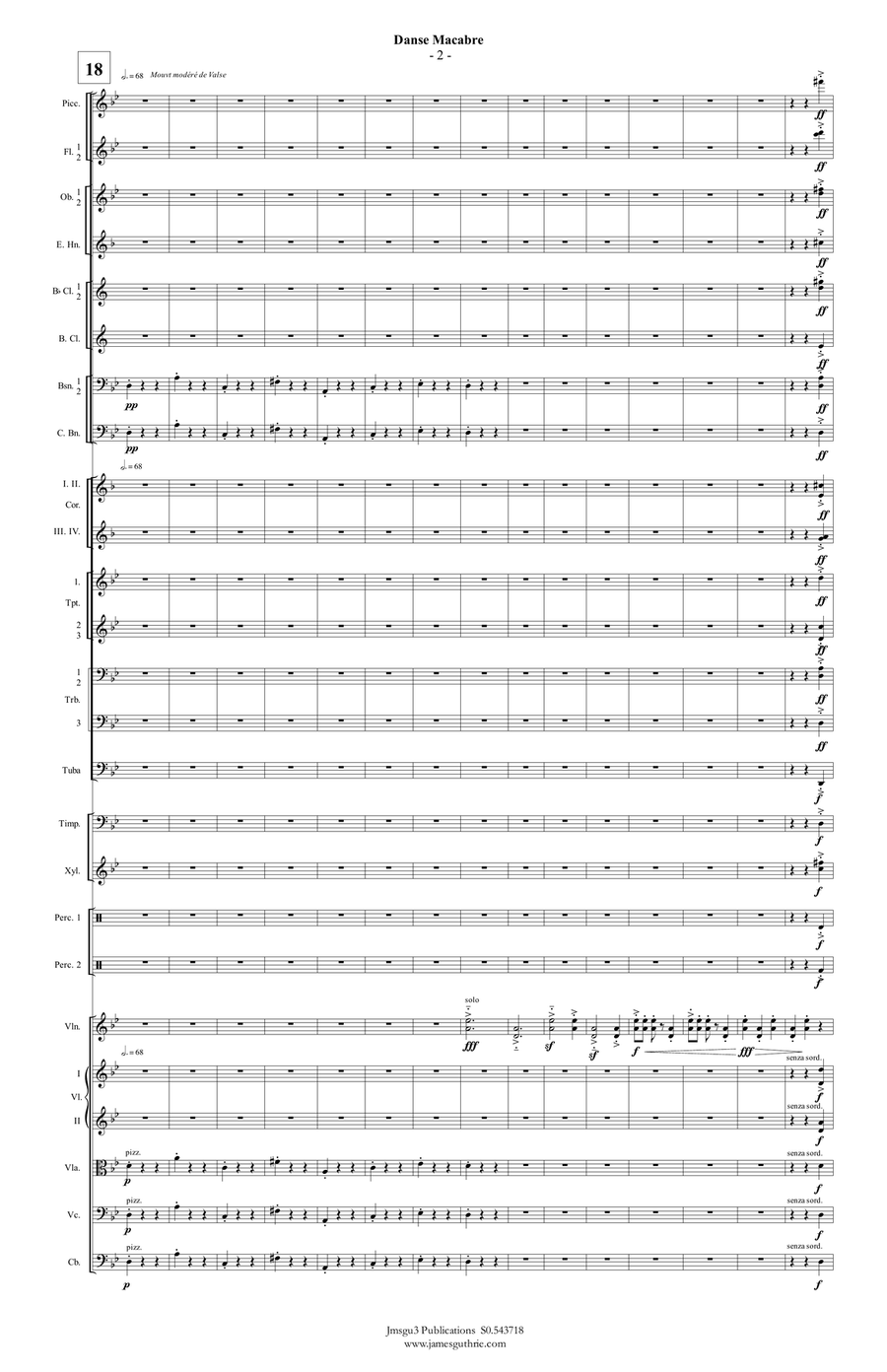 Saint-Saëns: Danse Macabre for Orchestra Full Orchestra scores gallery preview page 2