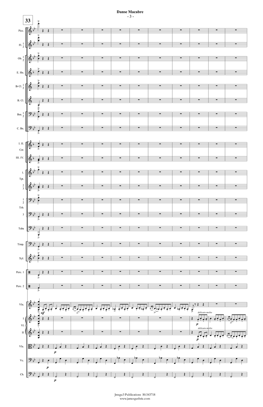 Saint-Saëns: Danse Macabre for Orchestra Full Orchestra scores gallery preview page 3