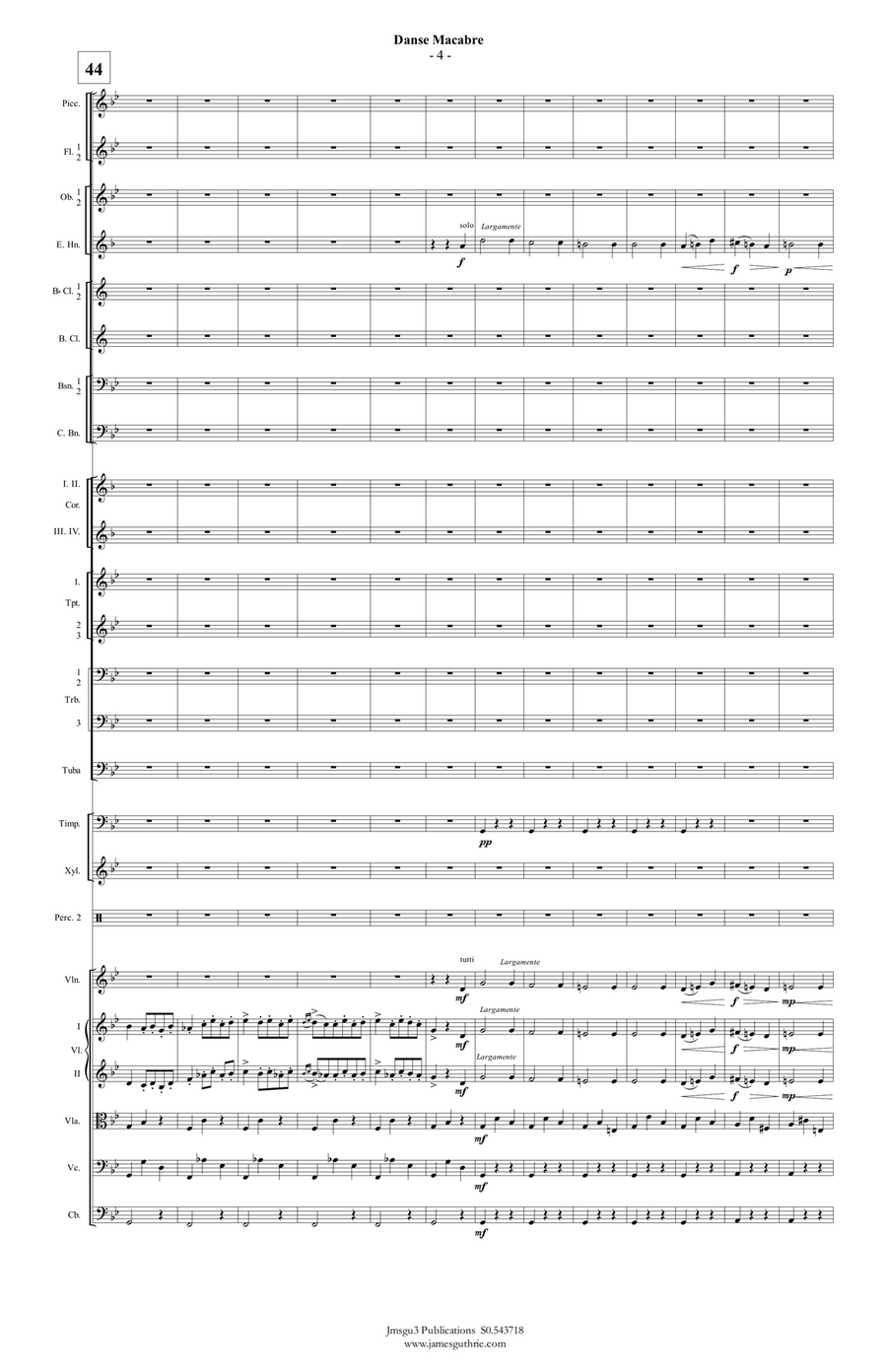 Saint-Saëns: Danse Macabre for Orchestra Full Orchestra scores gallery preview page 4