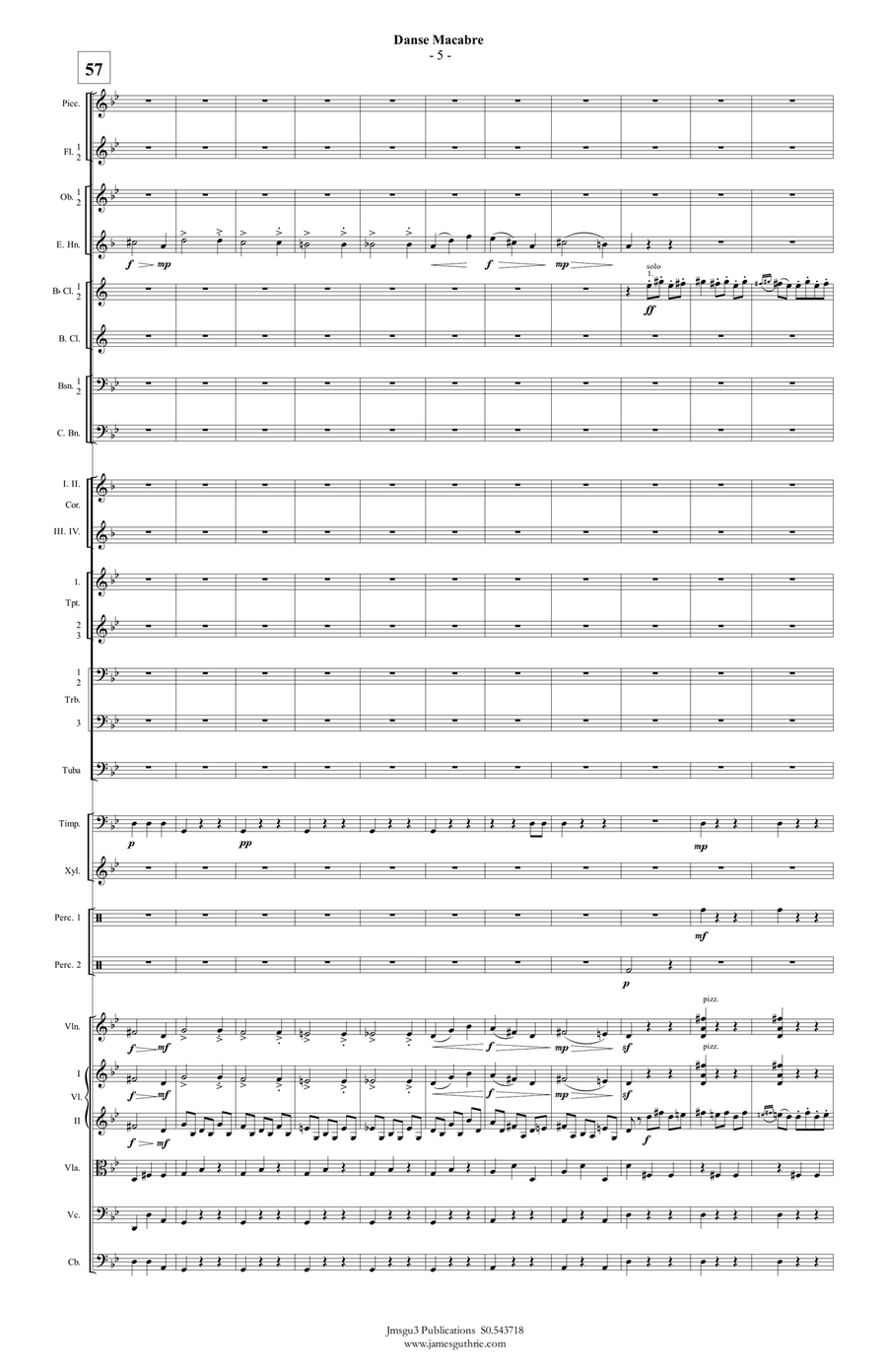 Saint-Saëns: Danse Macabre for Orchestra Full Orchestra scores gallery preview page 5