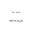 Baptism Prayer