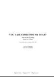 Psalm 139 - YOU HAVE COME INTO MY HEART - Arr. for Soprano/Tenor and Organ on 