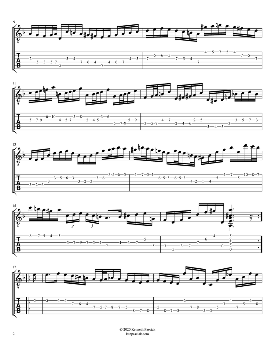 Allemande in D Minor from Partita 2 (BWV1004) (for Solo Guitar) Acoustic Guitar scores gallery preview page 4