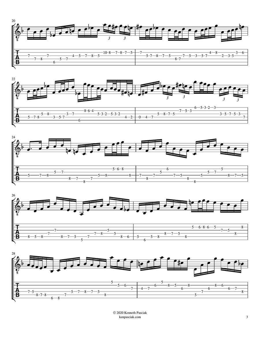 Allemande in D Minor from Partita 2 (BWV1004) (for Solo Guitar) Acoustic Guitar scores gallery preview page 5