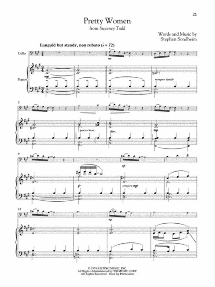 Broadway Songs for Classical Players – Cello and Piano Piano Accompaniment scores gallery preview page 4