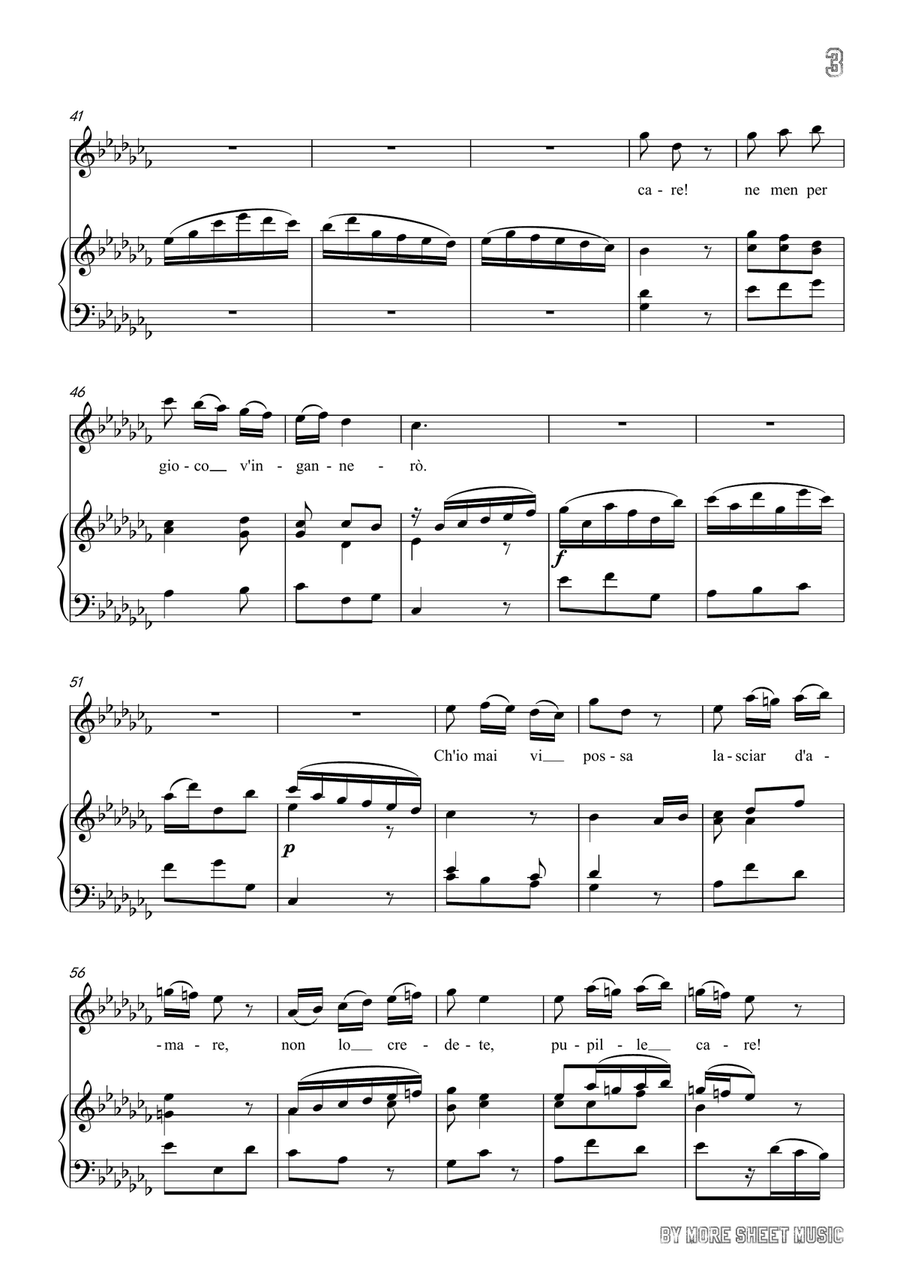 Handel-Ch'io mai vi possa in a flat minor,for Voice and Piano Piano, Vocal scores gallery preview page 5