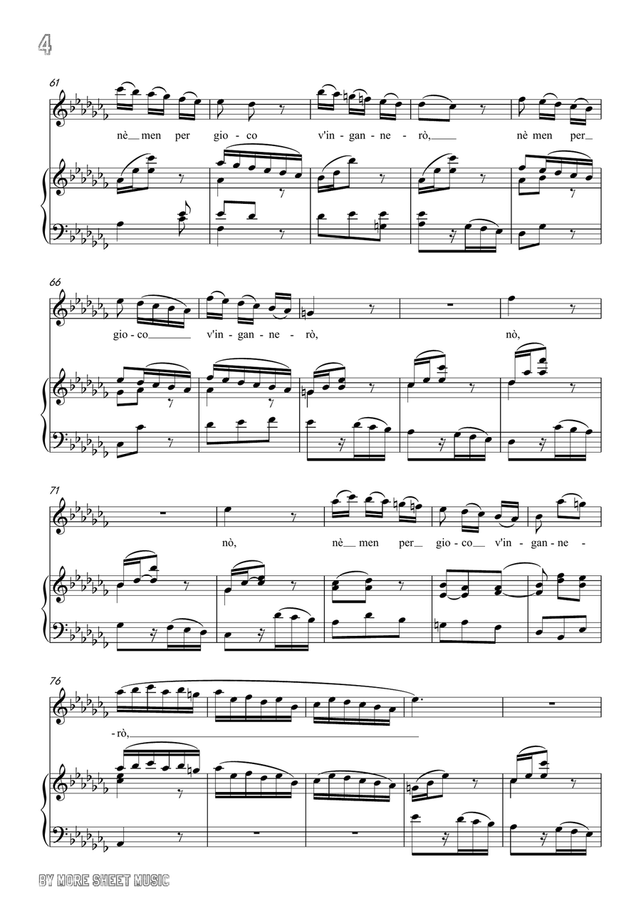 Handel-Ch'io mai vi possa in a flat minor,for Voice and Piano Piano, Vocal scores gallery preview page 6