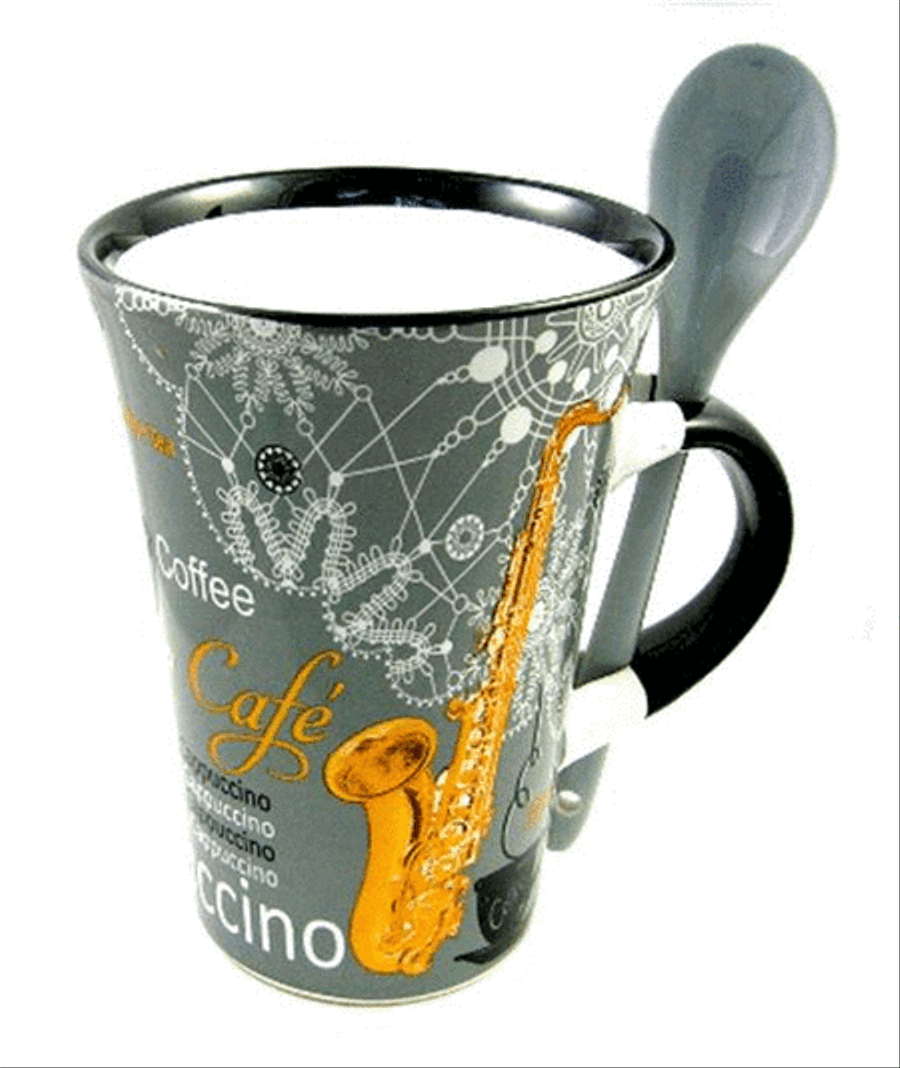 Cappuccino Mug With Spoon - Violin (Red) Violin scores gallery preview page 1