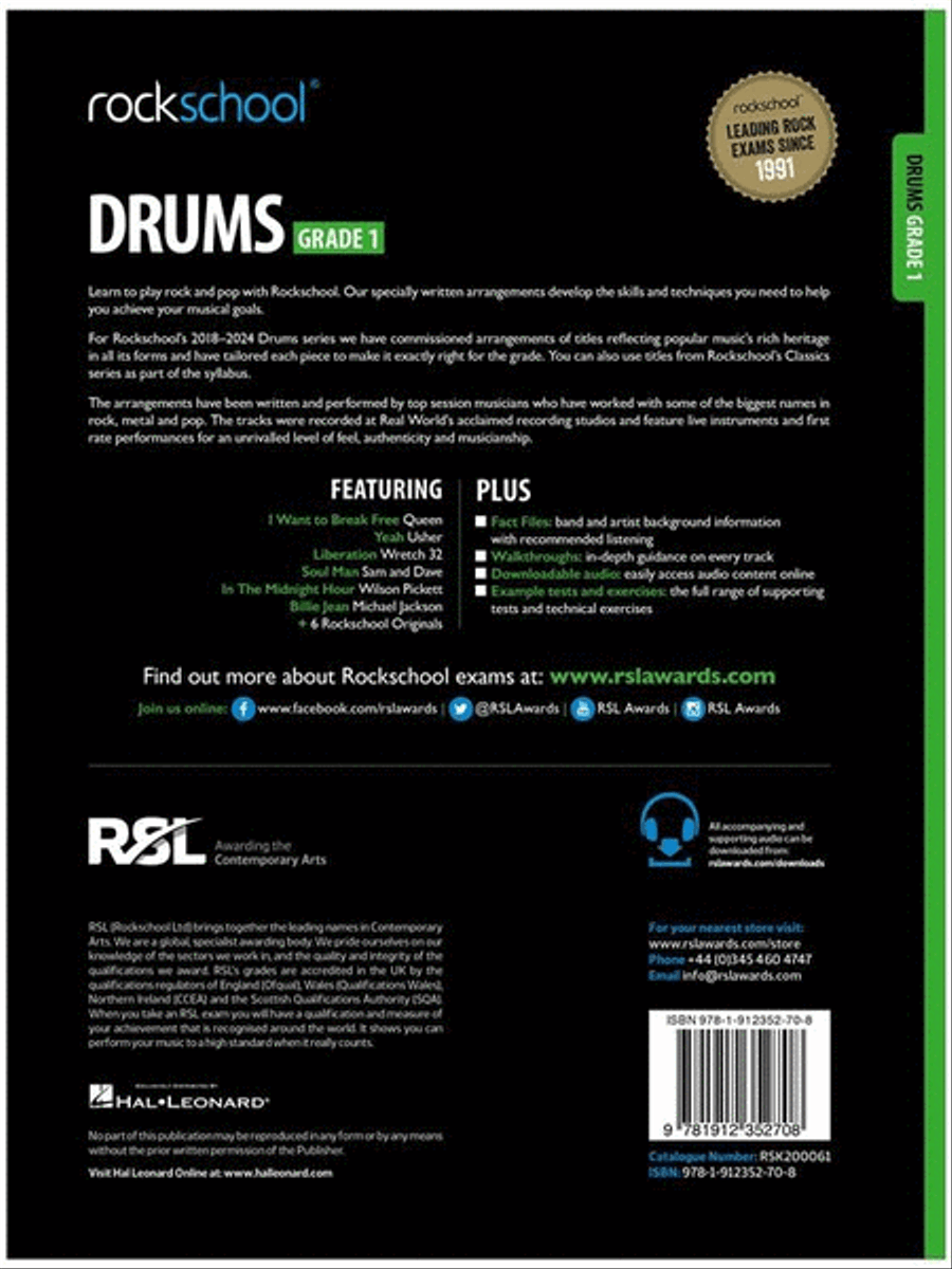 Rockschool Drums Grade 1 (2018) Drums scores gallery preview page 2