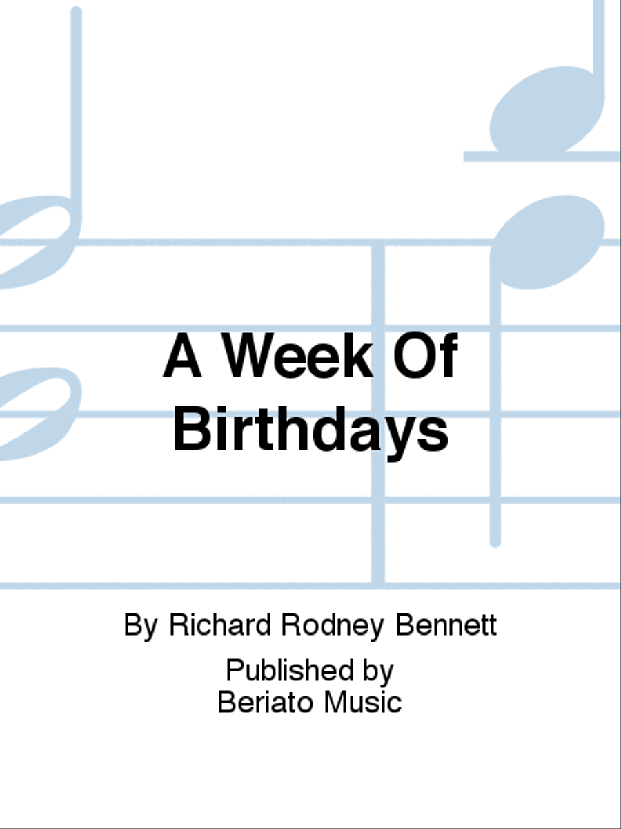 A Week Of Birthdays Piano, Vocal, Guitar scores gallery preview page 1