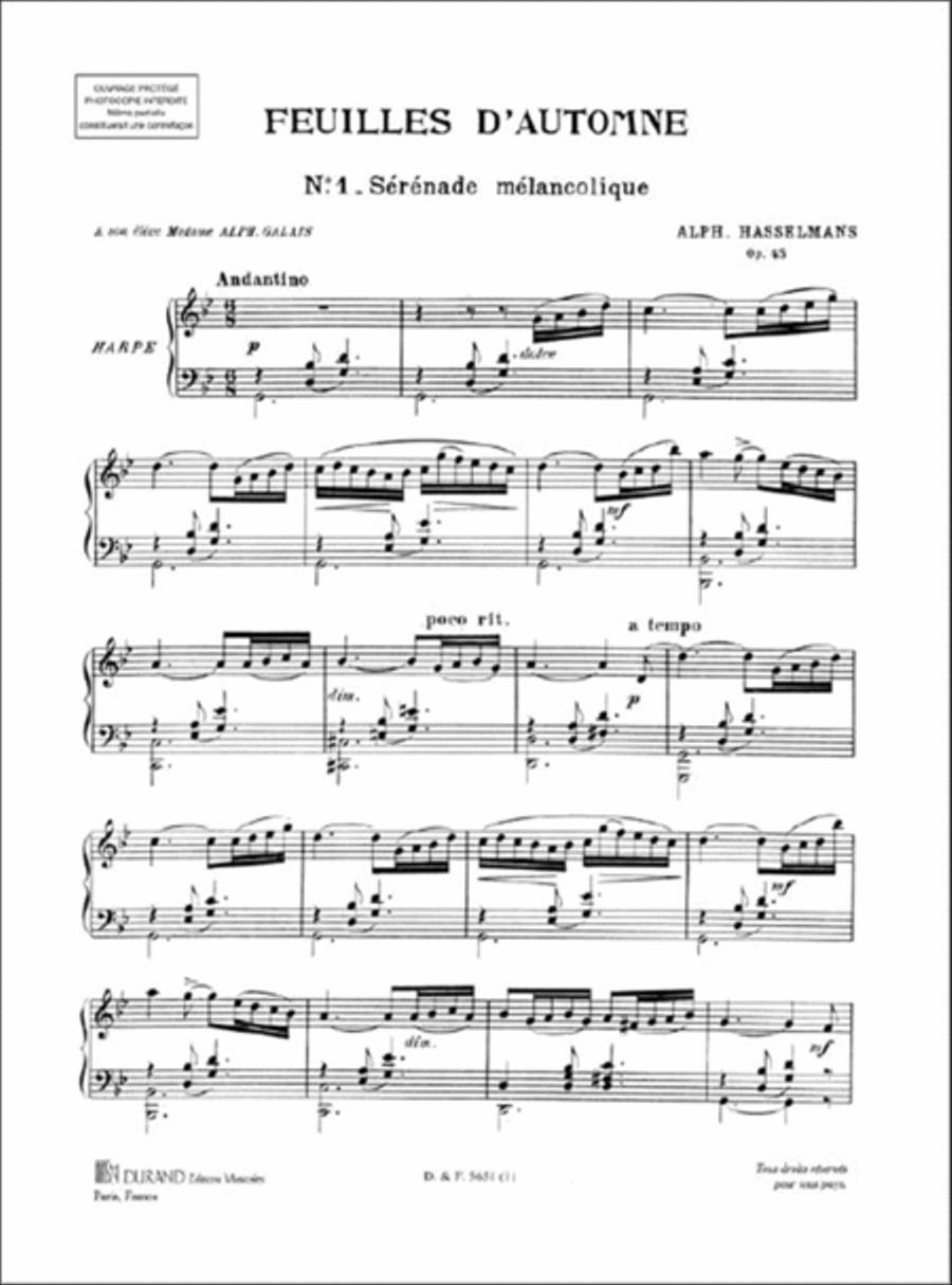 Feuilles d'Automne Harp scores gallery preview page 2