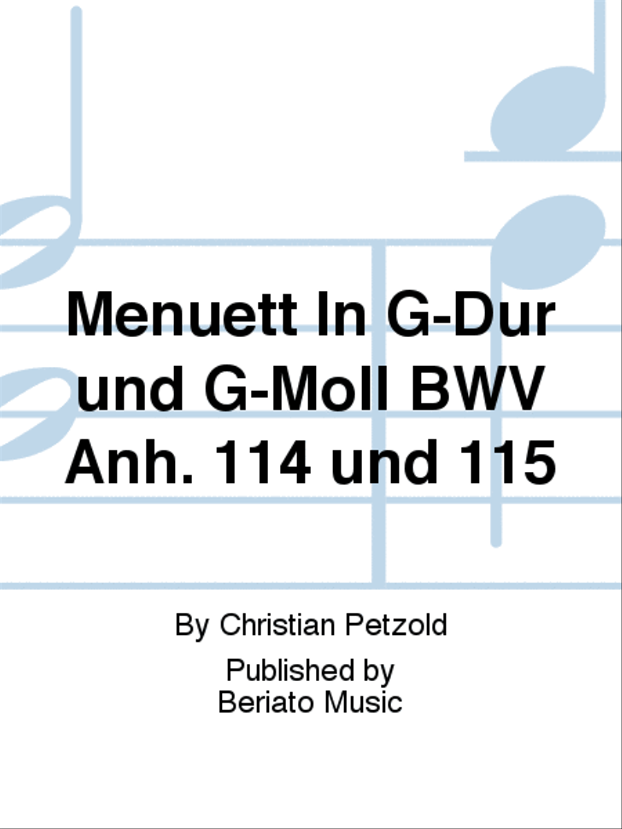Menuett In G-Dur und G-Moll BWV Anh. 114 und 115 Piano Solo scores gallery preview page 1