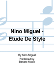 Nino Miguel - Etude De Style