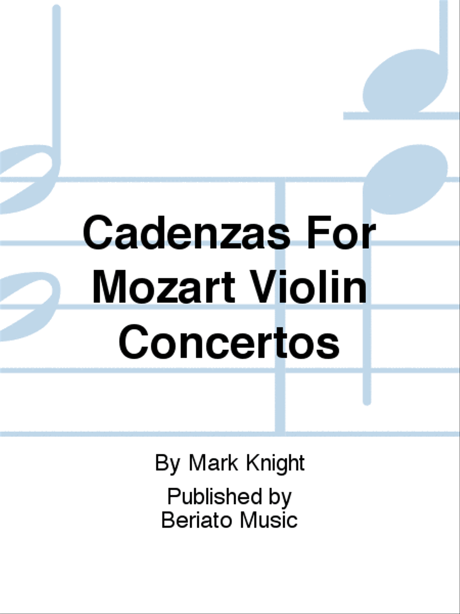 Cadenzas For Mozart Violin Concertos Violin Solo scores gallery preview page 1
