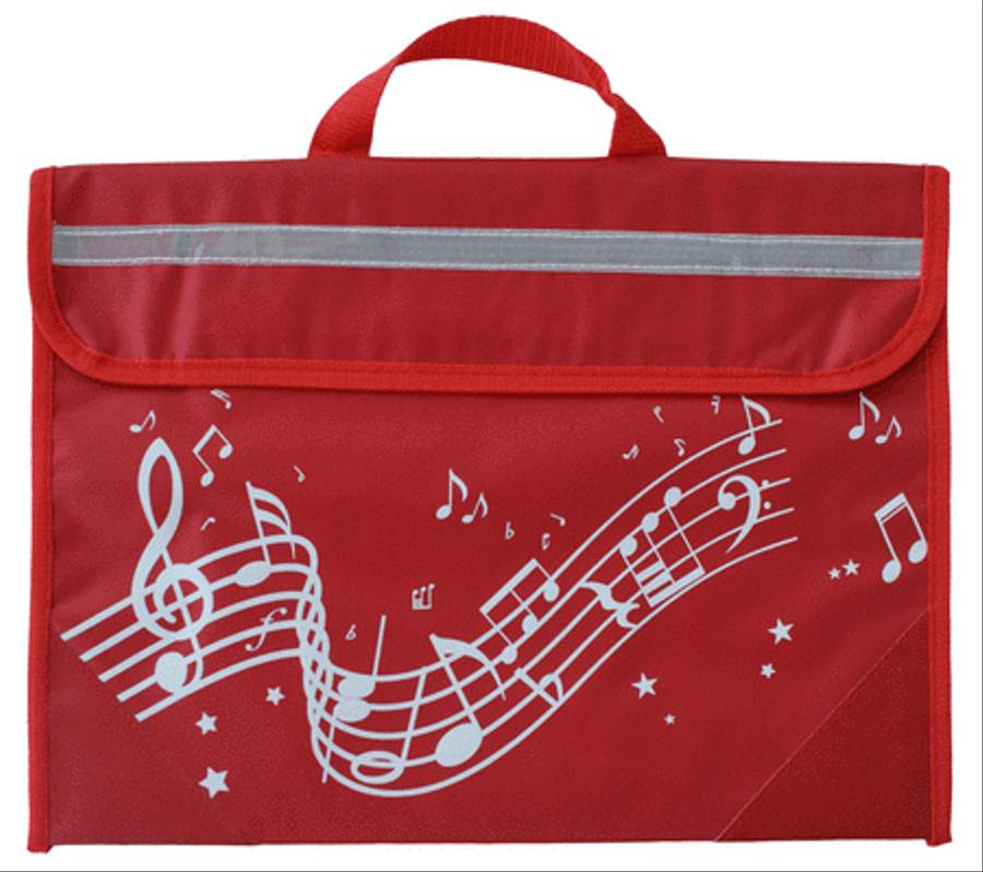 Musicwear - Wavy Stave Music Bag - Red School and Community scores gallery preview page 1