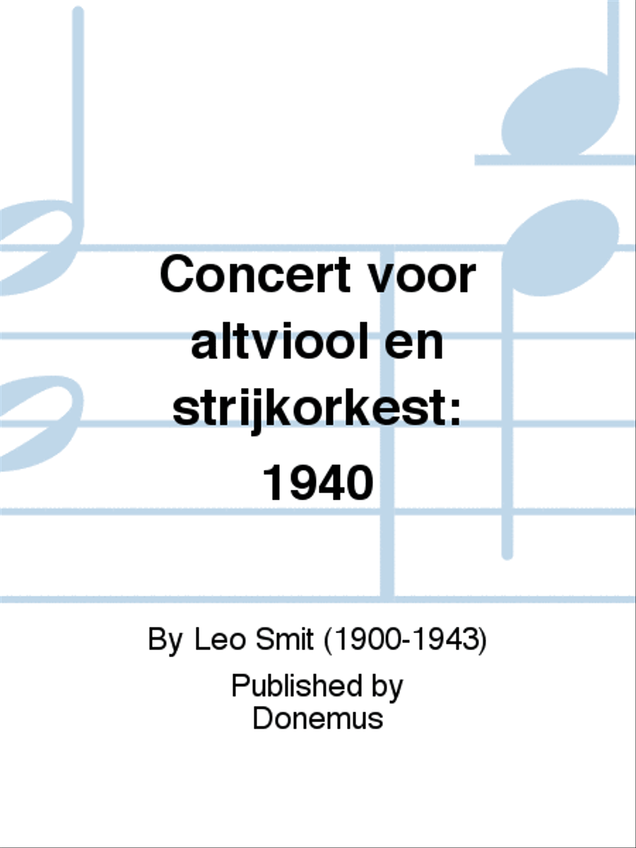 Concert voor altviool en strijkorkest: 1940 Piano Solo scores gallery preview page 1