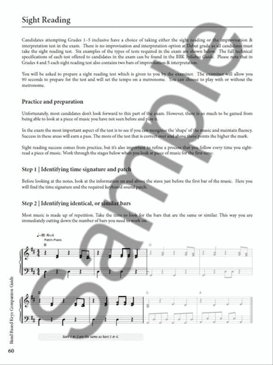 Rockschool Companion Guide - Band Based Keys Piano scores gallery preview page 3