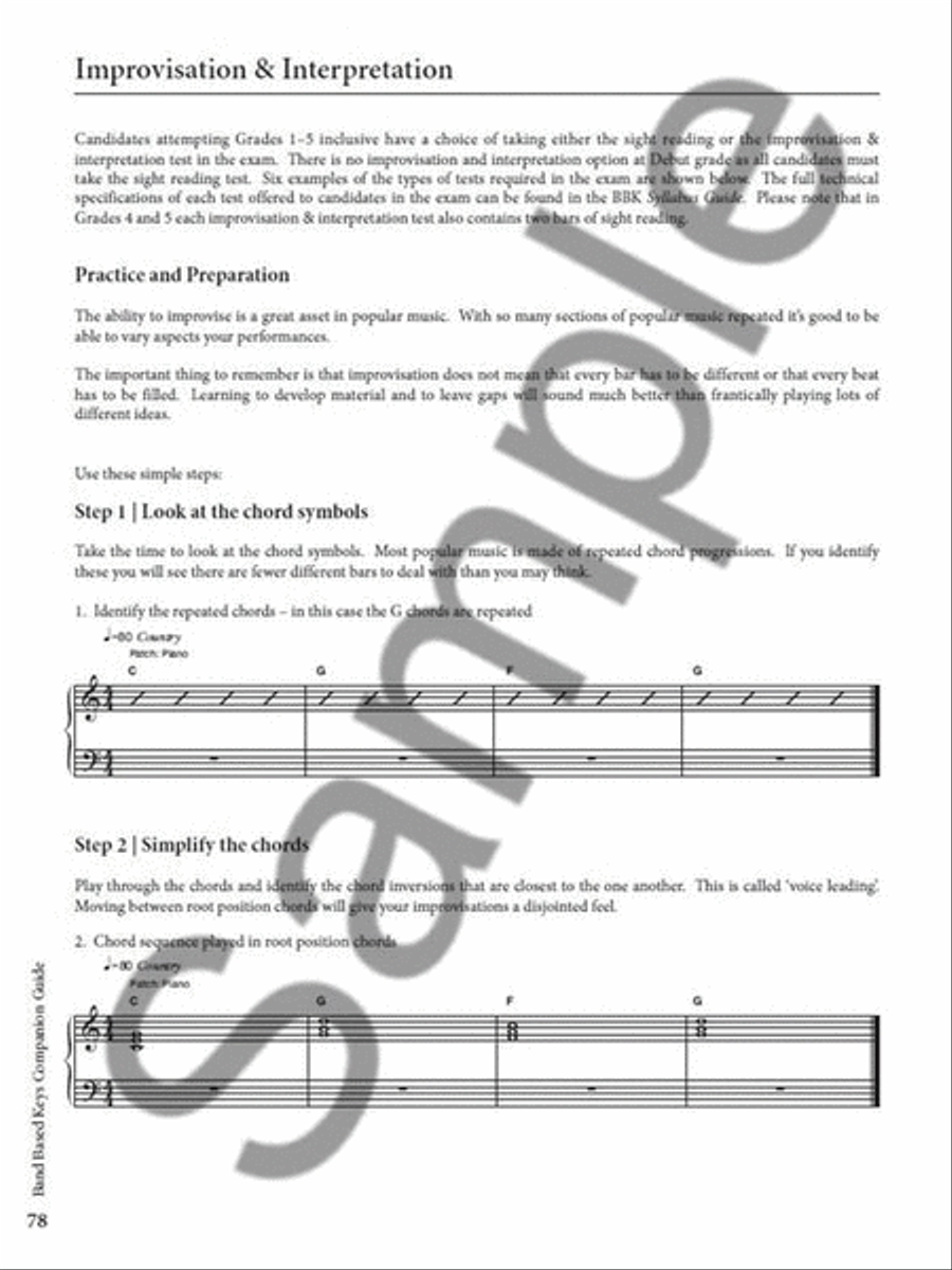 Rockschool Companion Guide - Band Based Keys Piano scores gallery preview page 4