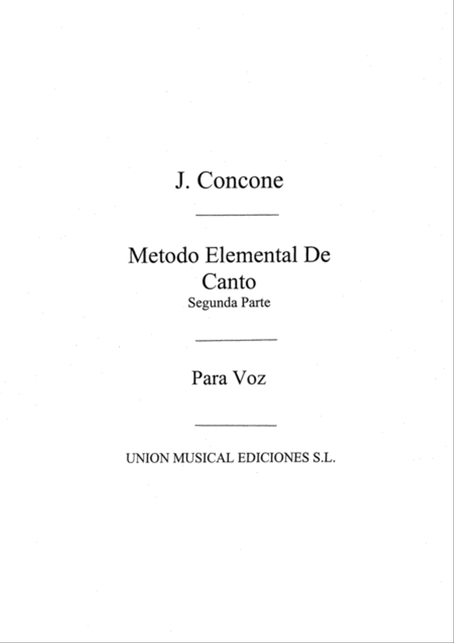 Concone: Metodo De Canto Volume 2 Voice Voice scores gallery preview page 1