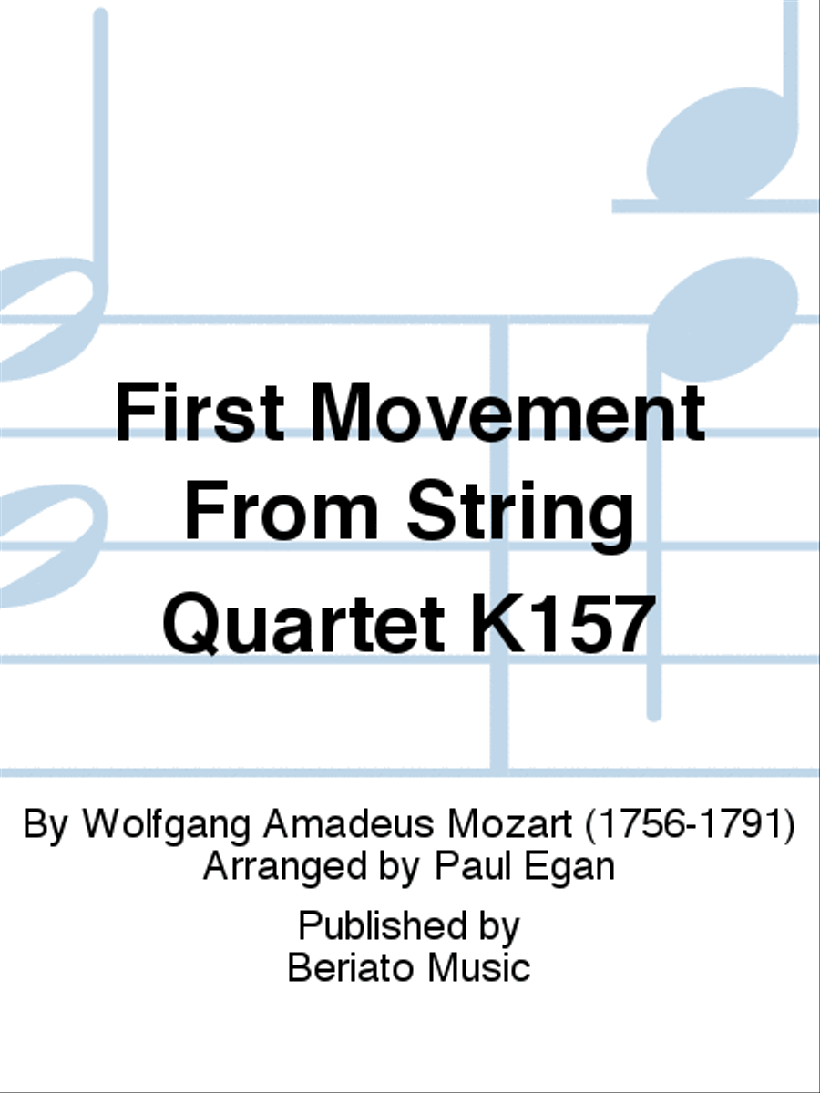 First Movement From String Quartet K157 Clarinet scores gallery preview page 1