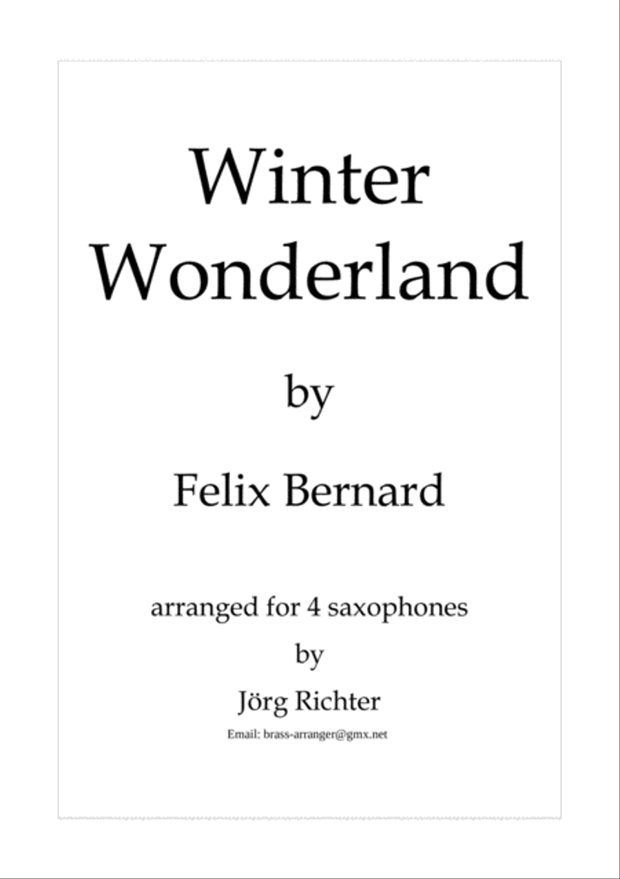 Winter Wonderland Saxophone Quartet scores gallery preview page 1