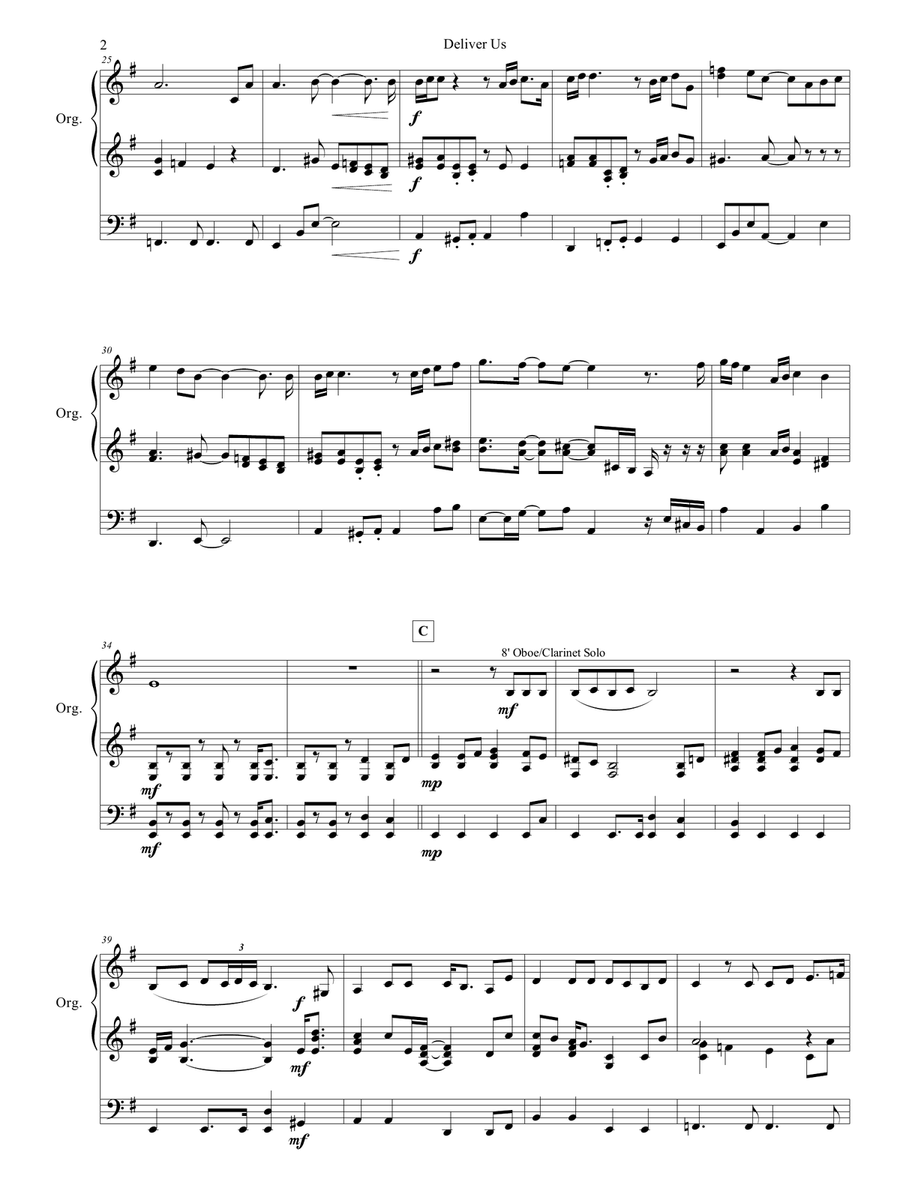 Deliver Us from THE PRINCE OF EGYPT Organ Solo scores gallery preview page 3