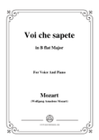 Mozart-Voi che sapete,from 'Le Nozze di Figaro',in B flat Major,for Voice and Piano