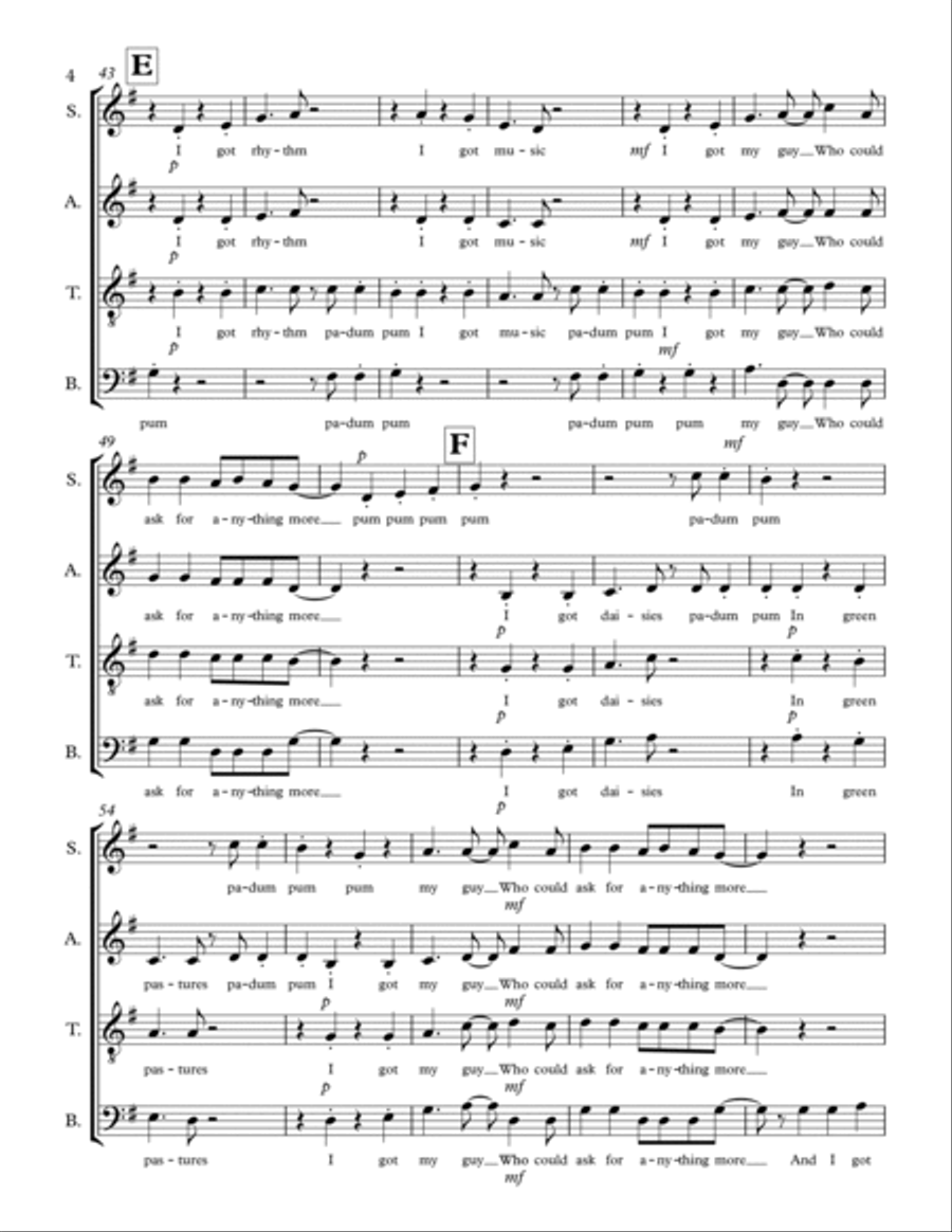 I Got Rhythm 4-Part scores gallery preview page 4