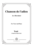 Tosti-Chanson de l'adieu in e flat minor,for voice and piano