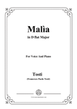 Tosti-Malìa in D flat Major,for Voice and Piano