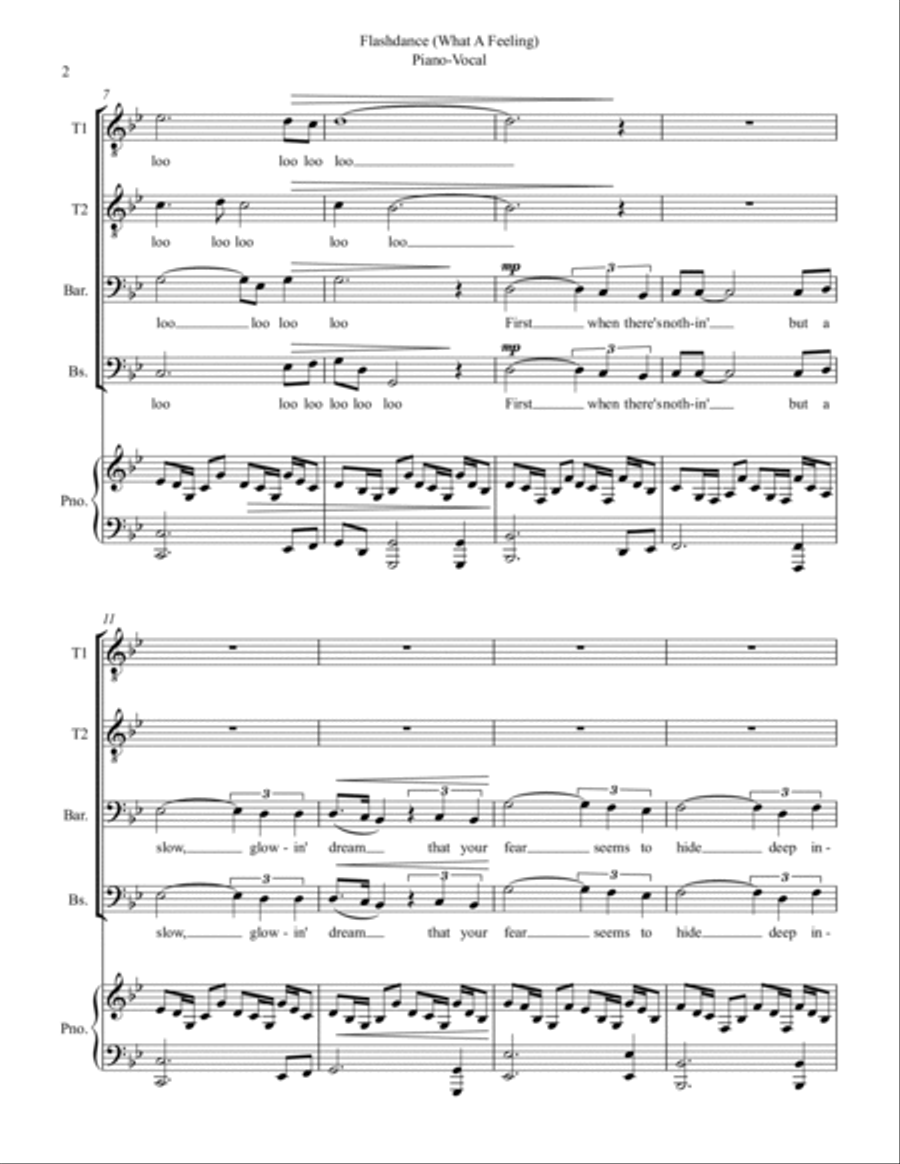 Flashdance...What A Feeling TTBB scores gallery preview page 2