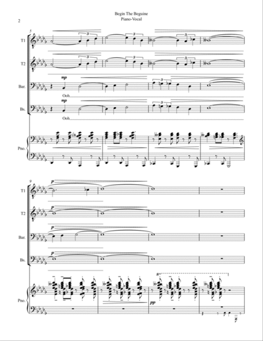 Begin The Beguine TTBB scores gallery preview page 2