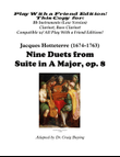 Nine Duets from Hotteterre op. 8 (Instruments in Bb (Clarinet, Bass Clarinet) Version - Editions fo