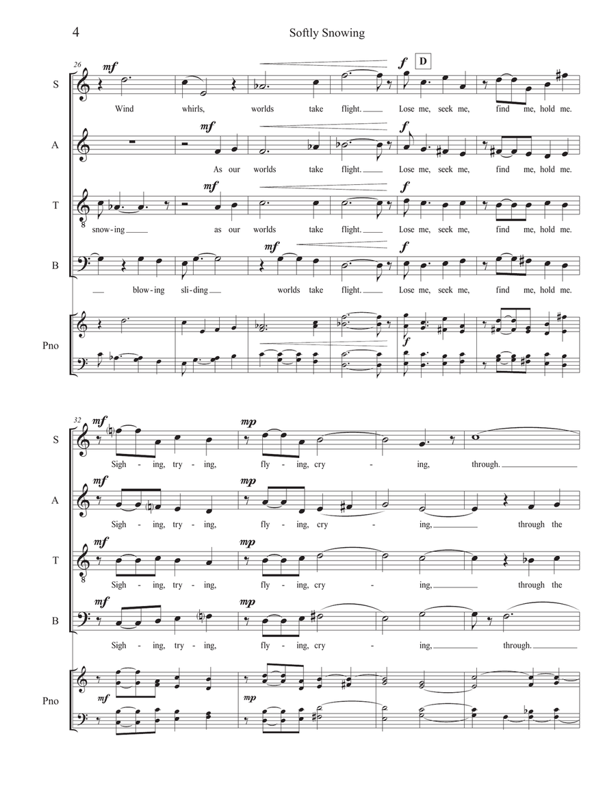Seasons: A Love Story. A song cycle for SATB a cappella chorus by Douglas Lieberman. 4-Part scores gallery preview page 6