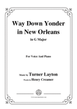 Turner Layton-Way Down Yonder in New Orleans,in G Major,for Voice&Pno